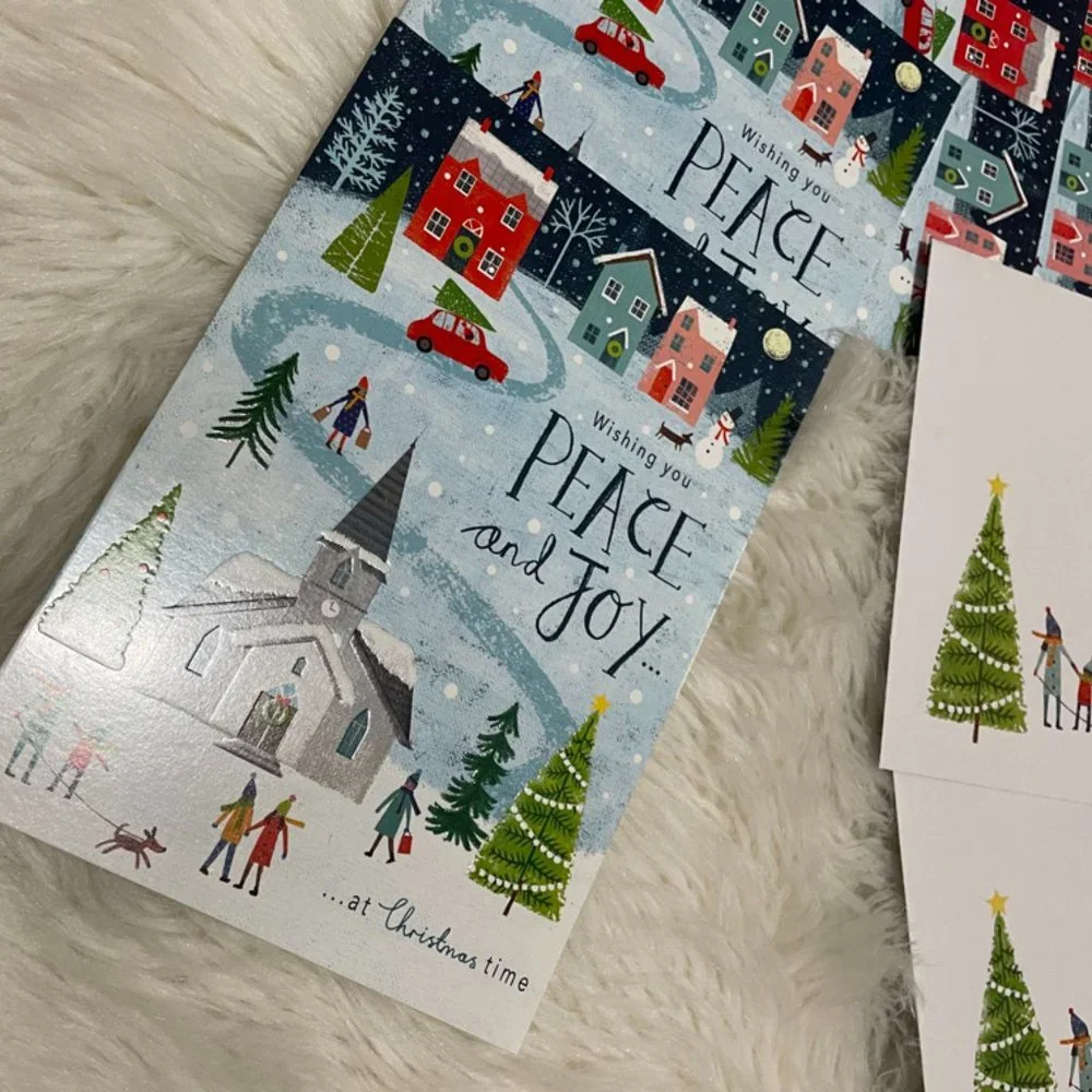 20 Holiday cards bundle (w/ designed envelopes& Matching seal & to from stickers